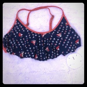 Sperry Top Sider ruffle sailboat bikini top